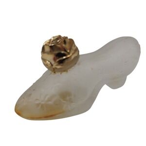 Vintage Avon Perfume Bottle Shoe Shaped with Lid Collectible Moonwind Empty SEE‎
